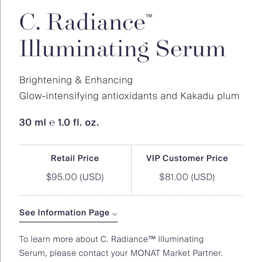 💖🆕💖Monat C. Radiance Illuminating Serum - Picture 2 of 9
